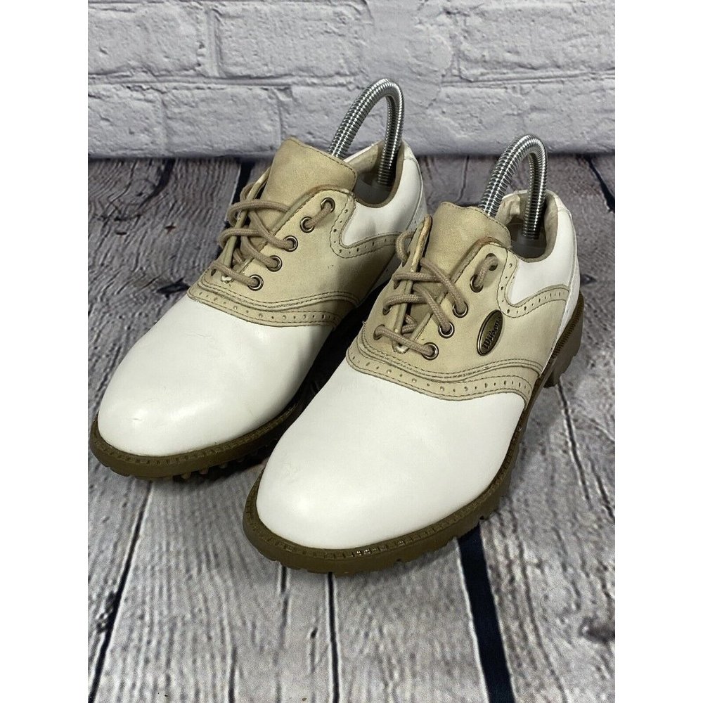 Wilson Golf Shoe Women's Size 7 White Tan GS372